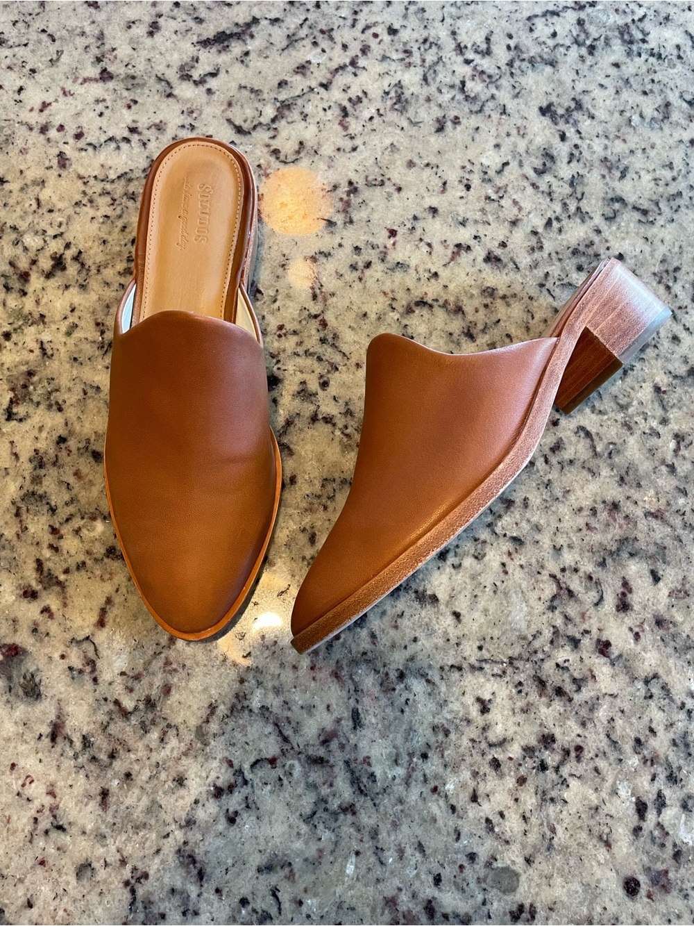 Soludos Slip-On Mules in Cognac leather- size 8.5 retail $148